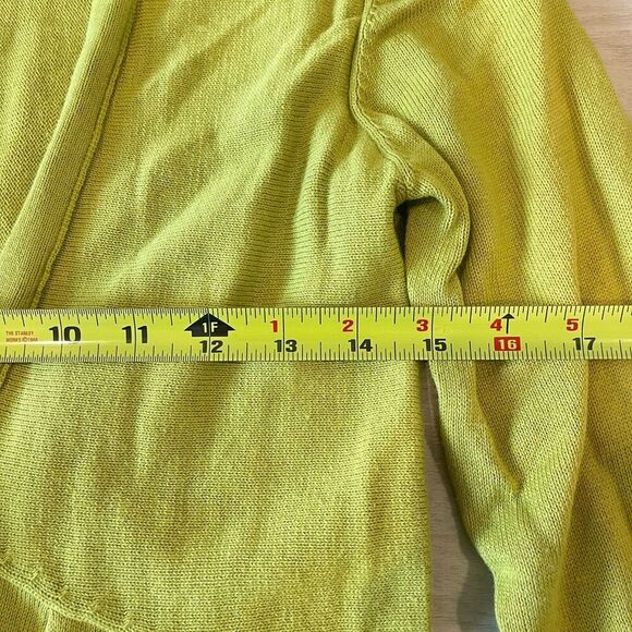 Jjill Womens Blazer Cardigan S Green SIlk Blend Front Vneck Bohemian Y2k CLassic - Picture 5 of 9